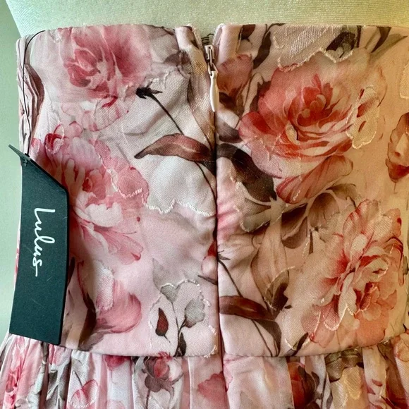 Lulu's Special Moment Strapless Bustier Pink Floral Maxi Dress Size XL NWT - Picture 12 of 16